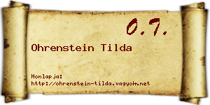 Ohrenstein Tilda névjegykártya